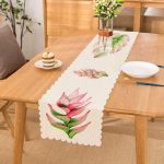 Egzotik Yaprak Tasarımlı Dijital Baskılı Dekoratif Runner Realhomes