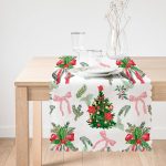Özel Tasarım Christmas Temalı Dijital Baskılı Dekoratif Runner Realhomes