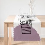 - Runner-10221-1 - Realhomes Renkli Zemin Kaktüs Tasarımlı Dijital Baskılı Modern Runner Realhomes