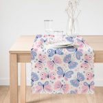 - Runner-10361-1 - Realhomes Renkli Kelebek Motifli Dijital Baskılı Modern Runner Realhomes