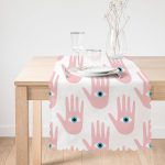 - Runner-10367-1 - Realhomes Mistik El İçinde Göz Motifli Dijital Baskılı Modern Runner Realhomes