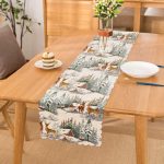 - Runner-10369 - Realhomes Kış Temalı Bağ Evi & Geyik Tasarımlı Dijital Baskılı Modern Runner Realhomes