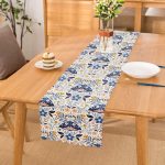 - Runner-10408 - Realhomes Çiçekli Özel Tasarım Dijital Baskılı Dekoratif Runner Realhomes