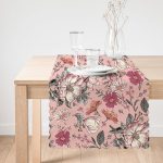 - Runner-10414-1 - Realhomes Papatya & Gül Tasarımlı Dijital Baskılı Dekoratif Runner Realhomes