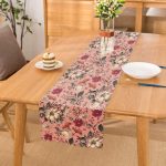 - Runner-10414 - Realhomes Papatya & Gül Tasarımlı Dijital Baskılı Dekoratif Runner Realhomes