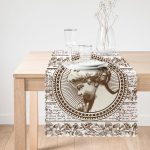 - Runner-10423-1 - Realhomes  Karakalem Çiçek & Yazı & Portre Desenli Dijital Baskılı Modern Runner Realhomes