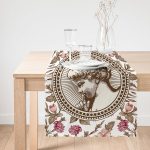 Rengarenk Çiçek Portre Motifli Dijital Baskılı Dekoratif Runner Realhomes