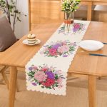 - Runner-115 - Realhomes  Çiçek Motifli Modern Dijital Baskılı Dekoratif Runner Realhomes