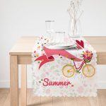 Modern Bisiklet Desenli Dijital Baskılı Dekoratif Runner Realhomes