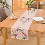 - Runner-158-1 - Realhomes Çiçek Desenli Dijital Baskılı Dekoratif Runner Realhomes