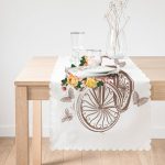 Bisiklet Desenli Dijital Baskılı Dekoratif Runner Realhomes
