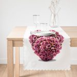 Güllü Kalp Dijital Baskılı Dekoratif Runner Realhomes