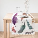 - Runner-198-1 - Realhomes  Kuş Tüyü Resimli Dijital Baskılı Dekoratif Runner Realhomes