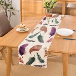 - Runner-198 - Realhomes  Kuş Tüyü Resimli Dijital Baskılı Dekoratif Runner Realhomes