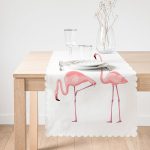 Pembe Flamingo Desenli Dijital Baskılı Runner Realhomes