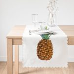 - Runner-2031-1 - Realhomes  Ananas Desenli Dijital Baskılı Dekoratif Runner Realhomes