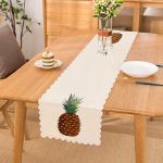 - Runner-2031 - Realhomes  Ananas Desenli Dijital Baskılı Dekoratif Runner Realhomes