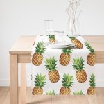 Ananas Desenli Dijital Baskı Dekoratif Runner Realhomes