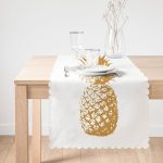 - Runner-2034-1 - Realhomes Altın Renk Kaktüs Baskılı Dijital Baskılı Runner Realhomes