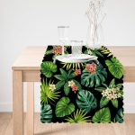 - Runner-2038-1 - Realhomes Siyah Zemin Yapraklar Özel Tasarım Runner Realhomes