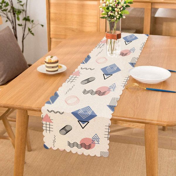 - Runner-2046 - Realhomes  Renkli Geometrik Şekiller Dijital Baskılı Runner Realhomes