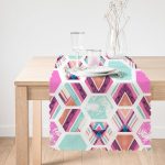 Modern Renkli Şekiller Dijital Baskılı Runner Realhomes