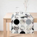 - Runner-2056-1 - Realhomes  Yuvarlak Desenli Modern Dijital Baskılı Dekoratif Runner Realhomes