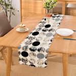 - Runner-2056 - Realhomes  Yuvarlak Desenli Modern Dijital Baskılı Dekoratif Runner Realhomes