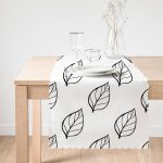 - Runner-2070-1 - Realhomes  Siyah Beyaz Yaprak Motifli Modern Runner Realhomes