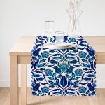 - Runner-2079-1 - Realhomes  Mavi Cam Göbeği Etnik Desenli Dekoratif Runner Realhomes