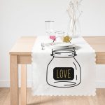 Love Kalp Desenli Dijital Baskılı Dekoratif Runner Realhomes