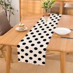 - Runner-2158 - Realhomes  Siyah Puantiyeli Dijital Baskılı Modern Runner Realhomes