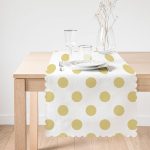 - Runner-2159-1 - Realhomes  Hardal Renkli Puantiyeli Dijital Baskılı Modern Runner Realhomes