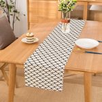 Siyah Geometrik Desenli Dijital Baskılı Modern Runner Realhomes