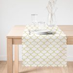 Hardal Renkli Geometrik Desenli Dijital Baskılı Runner Realhomes