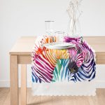 - Runner-217-1 - Realhomes Zebra Desenli Dijital Baskılı Dekoratif Runner Realhomes