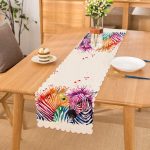 - Runner-217 - Realhomes Zebra Desenli Dijital Baskılı Dekoratif Runner Realhomes