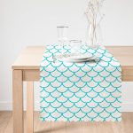 Mavi Geometrik Desenli Dijital Baskılı Moderm Runner Realhomes