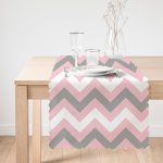 Renkli Zigzag Desenli Dijital Baskılı Dekoratif Runner Realhomes