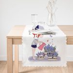 - Runner-2180-1 - Realhomes Kız Temalı Dijital Baskılı Dekoratif Runner Realhomes