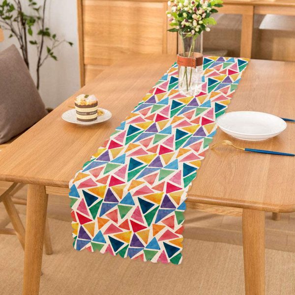 Renkli Geometrik Resimli Dijital Baskılı Modern Runner Realhomes