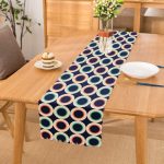 - Runner-2194 - Realhomes  Yuvarlak Desenli Modern Dijital Baskılı Dekoratif Runner Realhomes