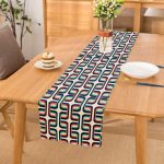 Renkli Geometrik Motifli Dijital Baskılı Dekoratif Runner Realhomes