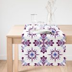 Rengarenk Çiçek Desenli Dijital Baskılı Dekoratif Runner Realhomes