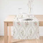 - Runner-2208-1 - Realhomes  Özel Tasarım Çiçek Resimli Dijital Baskılı Bakılı Modern Runner Realhomes