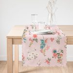 Pembe Zeminli Çiçek Desenli Modern Runner Realhomes