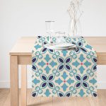 Modern Çini Desenli Dijital Baskılı Dekoratif Runner Realhomes