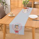 - Runner-2230 - Realhomes Mavi Çizgili Fashion Gırl Dijital Baskılı Dekoratif Runner Realhomes