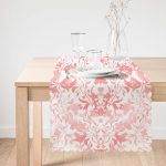 Pembe Yaprak Temalı Dijital Baskılı Runner Realhomes