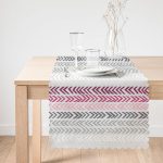 Renkli Zigzag Motifli Dijital Baskılı Kırlent Runner Realhomes